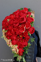 bardzo bogata wiązanka nagrobna, Różane Serce Premium, dł.72cm