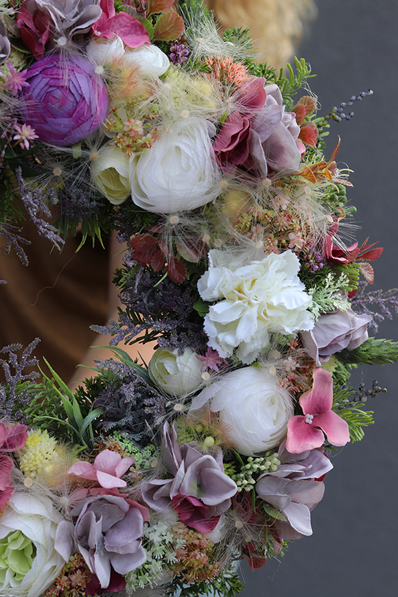 Bellanova Rose, gęsty wianek z puszkami dmuchawca, śr.40cm