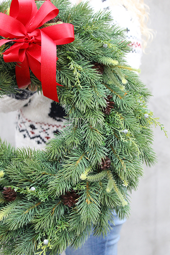 Choinkowy wianek / stroik dekoracyjny, śr.47cm