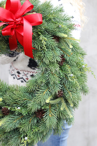 Choinkowy wianek / stroik dekoracyjny, śr.47cm