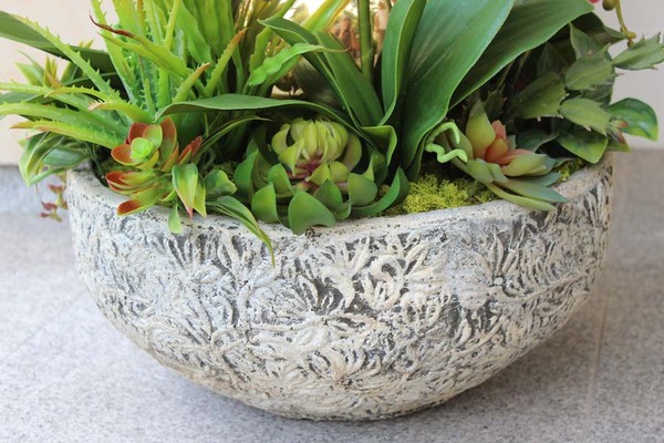 Golden Heaven, ekskluzywny, bardzo duży storczyk ze złotymi kulami i sukulentami, wys.62cm