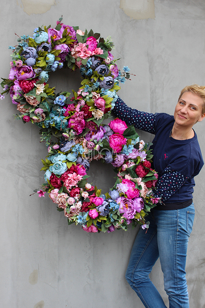 Caryca Katarzyna 4, bardzo duży wianek na drzwi, śr.64cm 