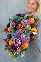 Jesienna Nostalgia dekoracja / wiązanka nagrobna, dł.62cm