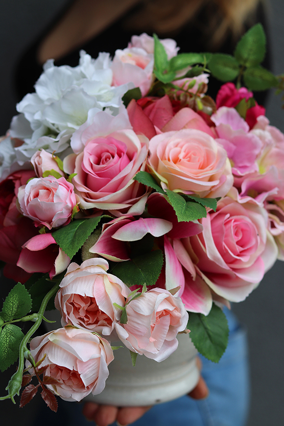 Spring Time Small, barwna kompozycja kwiatowa, wys.27cm