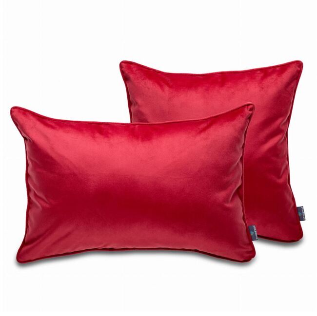 poduszka dekoracyjna welurowa, Velvetia, jarzębinowa czerwień, wym.40x60cm