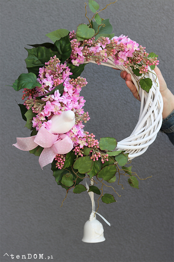 uroczy wianek z bzu, Wiosenna Melodia, śr.35cm 