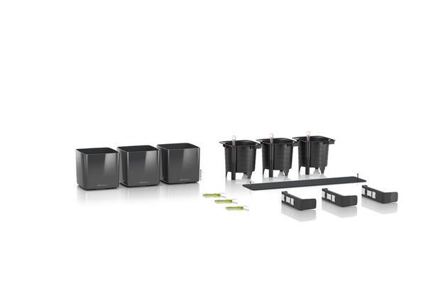 Home Kit Glossy, donice ścienne z nawadnianiem, czerwone, wym.14x48x15cm