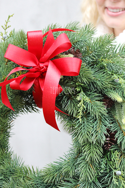 Choinkowy wianek / stroik dekoracyjny, śr.47cm