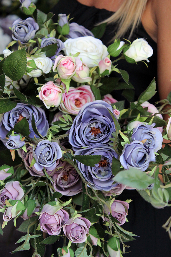 róża w jasnym różu Romance dł.90cm