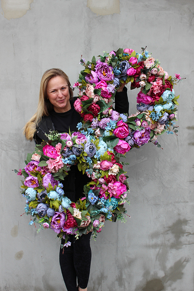 Caryca Katarzyna 4, bardzo duży wianek na drzwi, śr.64cm 