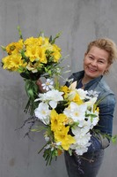 bukiet do wazonu Żonkile sztuczne kwiaty, dł.55cm