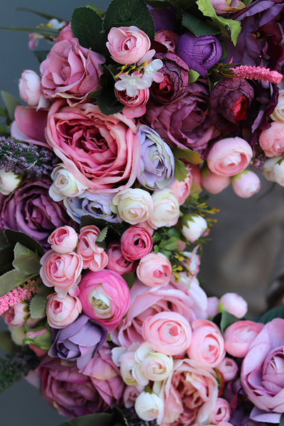 Bella Jesienna 3, duży kwiatowy wianek na drzwi, śr.53cm 