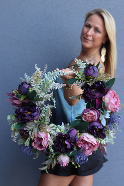 Maestro Subtelle, wyjątkowy wianek na drzwi na obręczy, śr.50cm