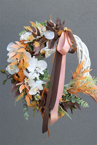 bajeczny wianek na drzwi ze storczykiem, Orchid Fall, śr.55cm 