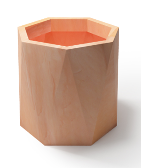 Ceres, geometryczna donica, kolor terakota, wys.70xśr.75cm