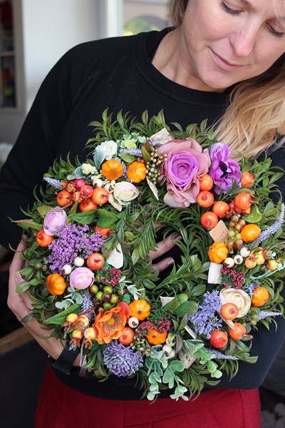 cudowny wianek dekoracyjny Salamandra, śr.35cm  