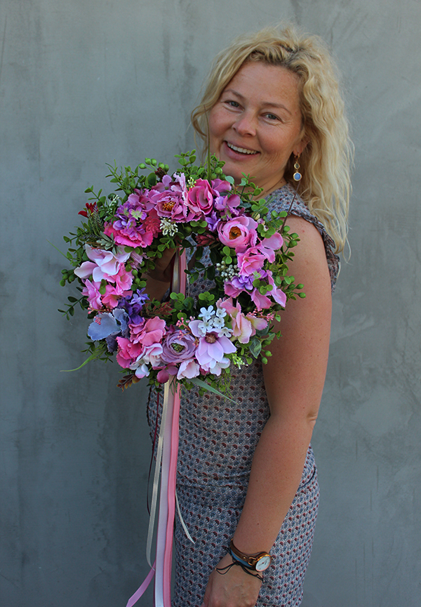 bajeczny wianek na drzwi Różowa Kraina, śr.30cm  