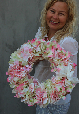 elegancki wianek z hortensji, Morella, śr.36cm