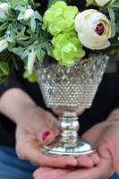 Puchar kompozycja wielkanocna w szklanym naczyniu wys.27cm