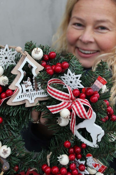 wyjątkowy wianek na drzwi, Domeczek, śr.35cm