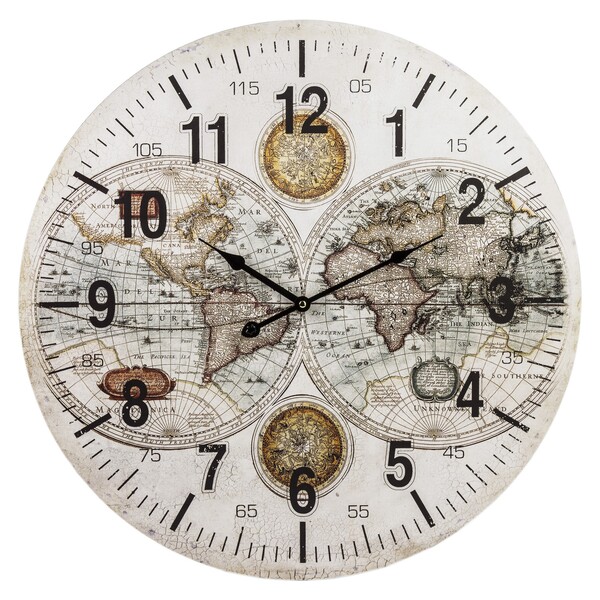 duży zegar ścienny, Voyager White, wym.58x58cm