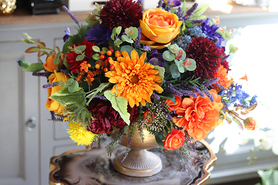 Jesienna Ballada, kompozycja kwiatowa w pucharze, wys.45cm 