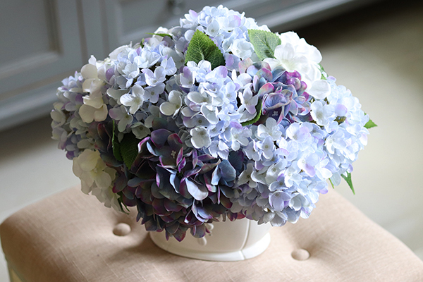 bajeczna kompozycja z niebieskich hortensji, Karenao, wys.33x34cm