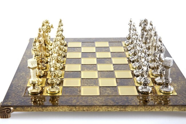 ekskluzywne szachy metalowe, Renesans, wym.36x36cm 