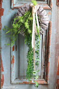 Greemena, wianek na drzwi jak żywy, śr.30cm