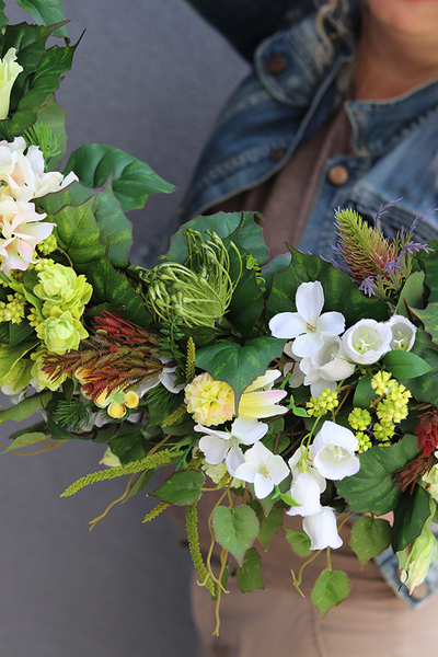 bardzo duży zielony wianek kwiatowy, Gasparo XXL, śr.72cm