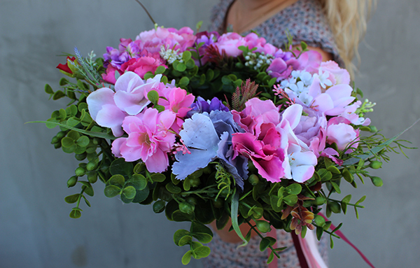 bajeczny wianek na drzwi Różowa Kraina, śr.30cm  