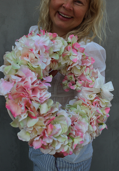 elegancki wianek z hortensji, Morella, śr.36cm