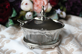 cukiernica Glamour z łyżeczką, wym.10.5x10x8cm