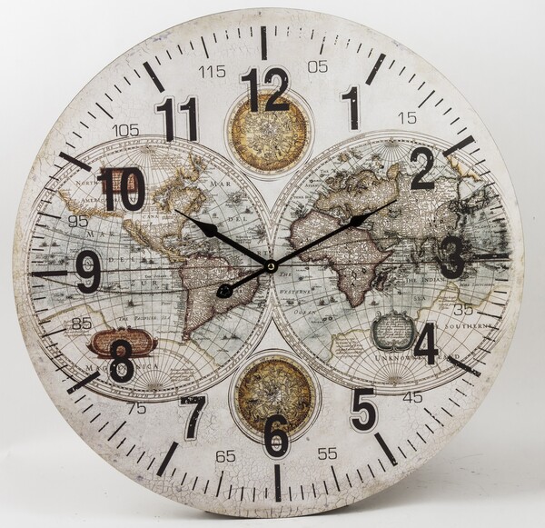 duży zegar ścienny, Voyager White, wym.58x58cm