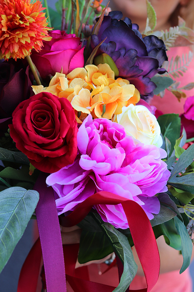 Carmen Reminescence, kolorowy bukiet nagrobny, dł.60cm