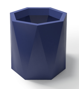 Ceres, geometryczna donica, niebieska, wys.70xśr.75cm