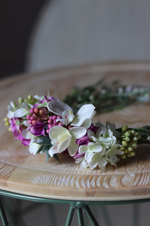 kwiatowy komunijny wianek na głowę, Nature, rozmiar uniwersalny