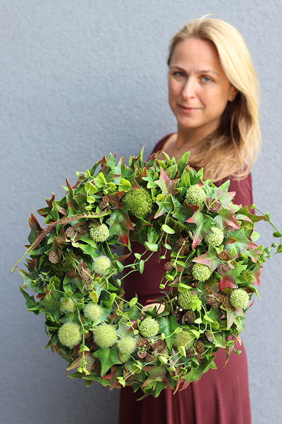 duży zielony wianek, Elswood Green, śr.45cm  