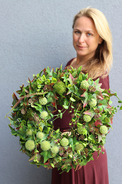 duży zielony wianek, Elswood Green, śr.45cm  