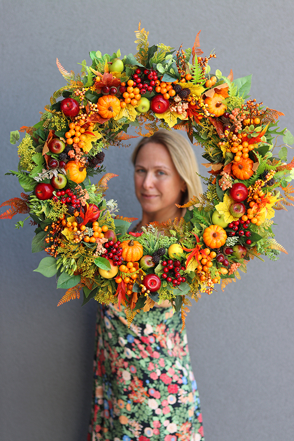 bardzo efektowny, ogromny wianek Extra Autumn 2, śr.57cm