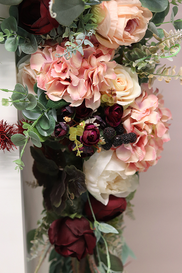 dekoracyjna narożna girlanda, Bordolina, wym.120x100cm