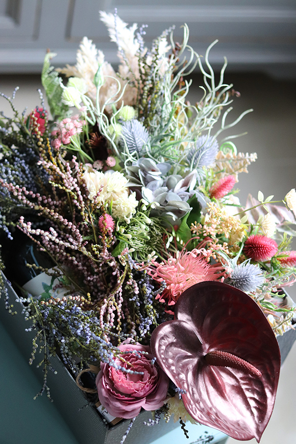 Jasmina, ukwiecone pudełko na butelkę alkoholu / na prezent, wym.50cm