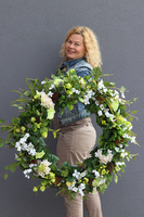 bardzo duży zielony wianek kwiatowy, Gasparo XXL, śr.72cm