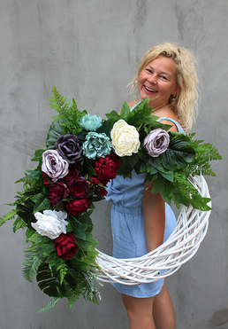 duży zjawiskowy wianek na drzwi, Marta, śr.65cm