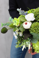 Puchar kompozycja wielkanocna w szklanym naczyniu wys.27cm