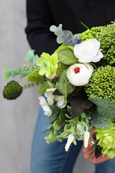 Puchar kompozycja wielkanocna w szklanym naczyniu wys.27cm