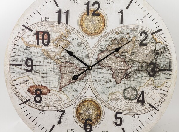 duży zegar ścienny, Voyager White, wym.58x58cm