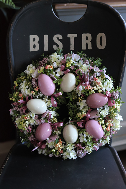 Lumano, wielkanocny wianek na drzwi / stroik na stół z jajkami, śr.32cm