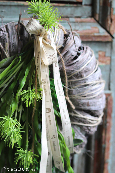 Greemena, wianek na drzwi jak żywy, śr.30cm