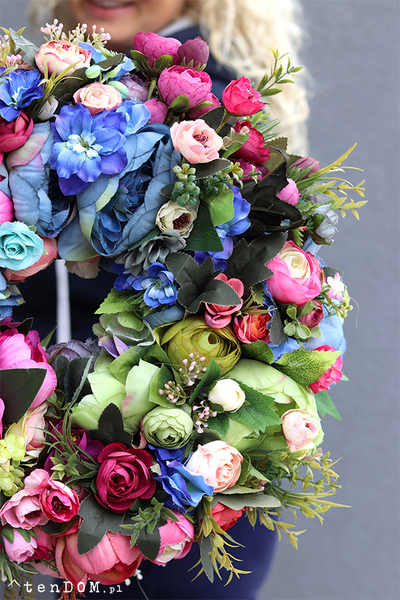 Caryca Katarzyna Novenna, kolorowy wianek na drzwi, śr.40cm 